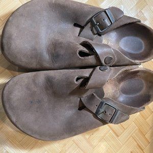 Birkenstock Womens Brown Leather Clogs Mules Sz 6